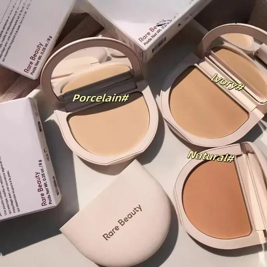 Kit completo de maquilhagem com pó compacto fixador com espelho, blush líquido, batom hidratante e gloss labial de uso duplo à prova d’água (rouge).