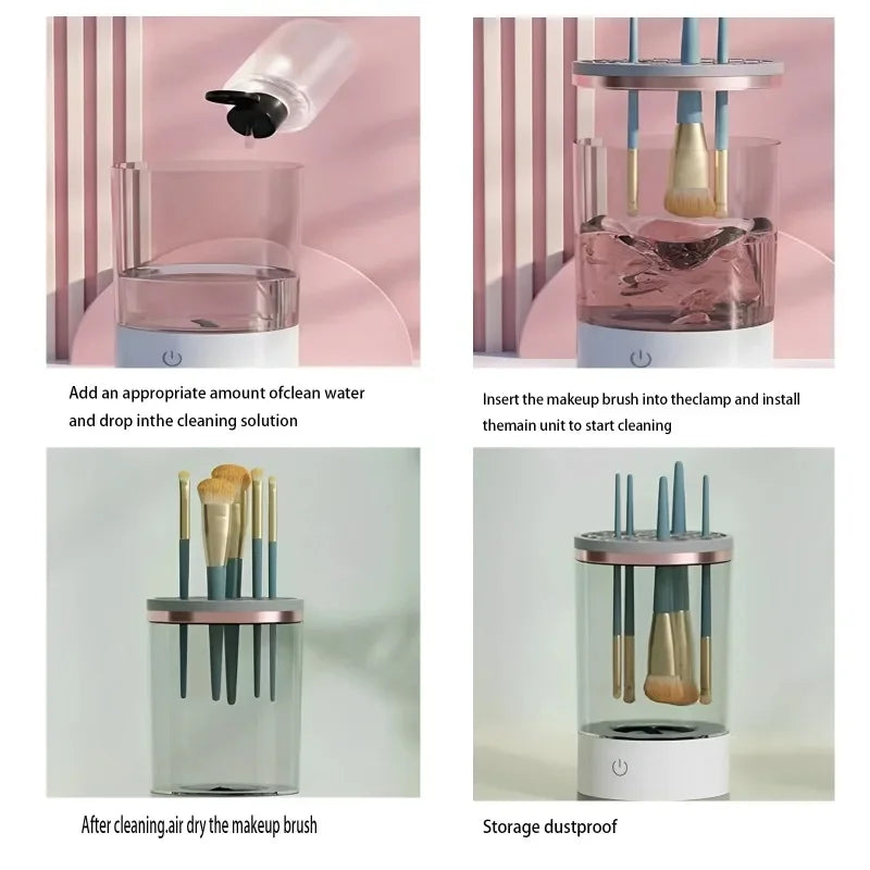 Limpador Elétrico Portátil de Pincéis de Maquiagem com Plug USB.