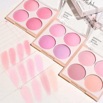 Blush matte de 4 cores, rosa pêssego.
