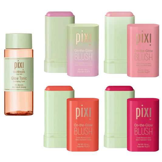 [Pixi] Série Skintreats – Glow, Retinol e Collagen Tonic + Blush Stick 4 Cores