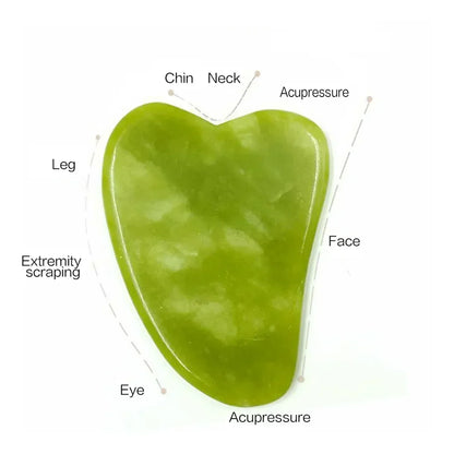 Rolo de Jade Natural para o Rosto e Gua Sha .
