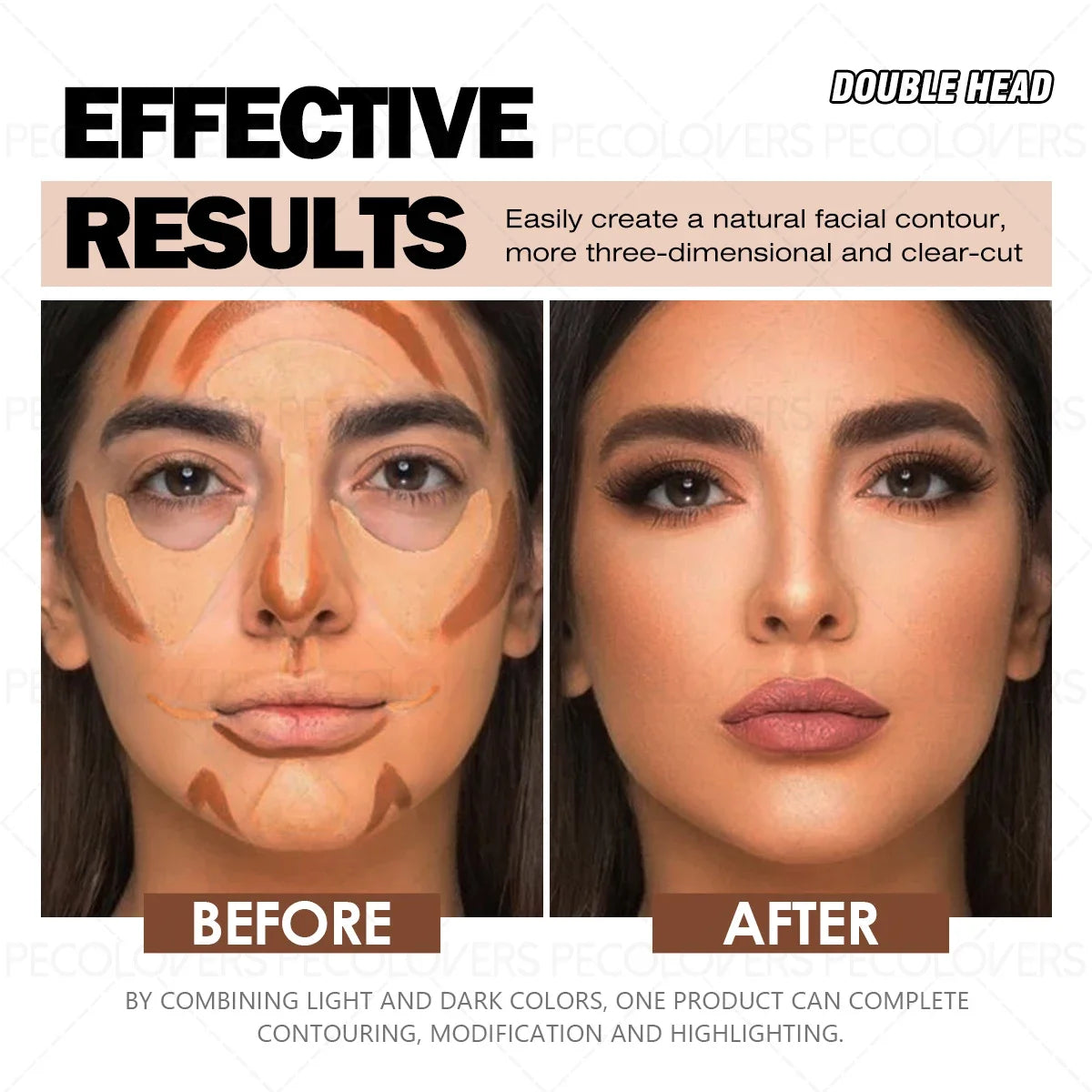 Bastão Dupla Face para Contorno e Iluminação do Nariz e Rosto