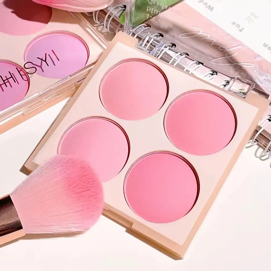 Blush matte de 4 cores, rosa pêssego.