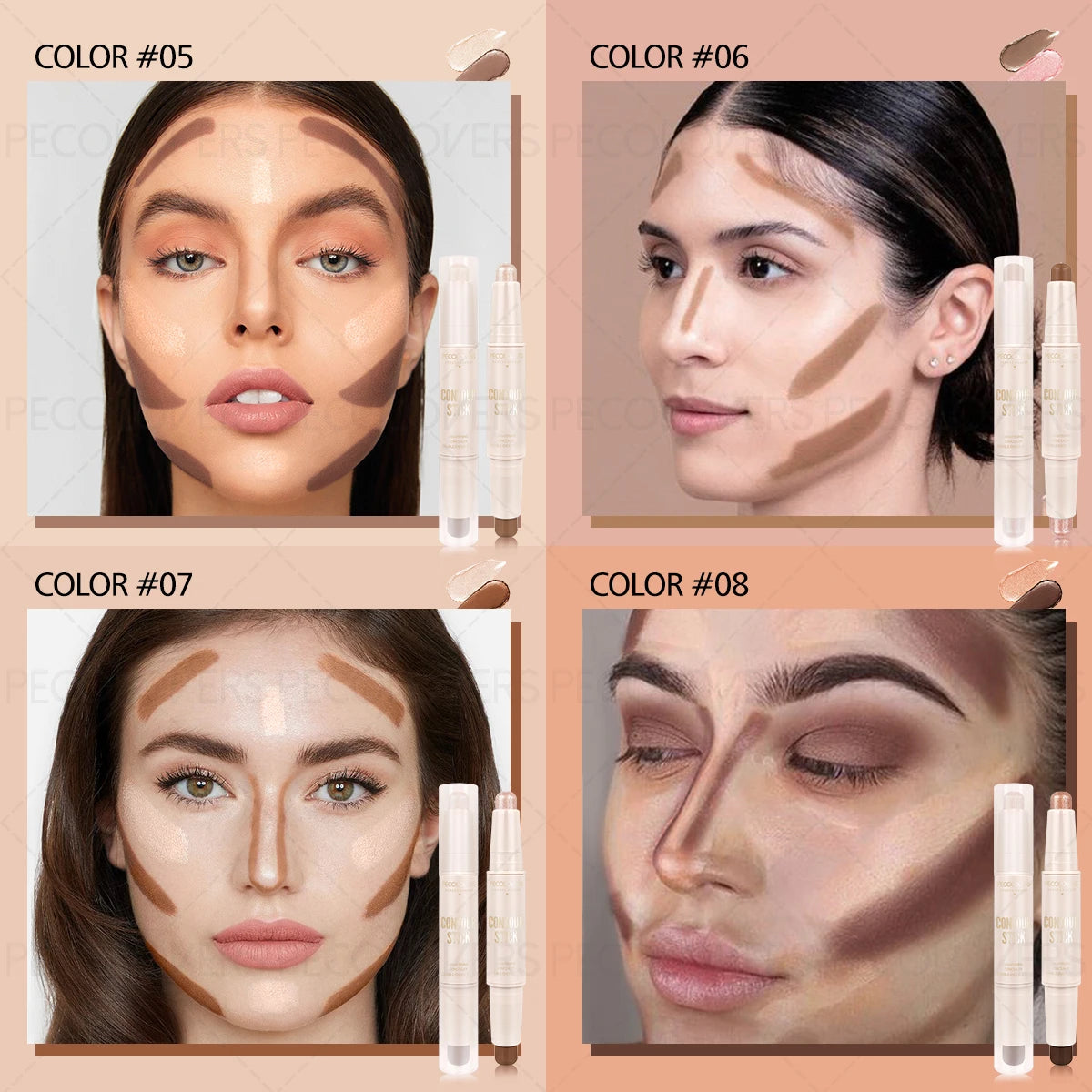 Bastão Dupla Face para Contorno e Iluminação do Nariz e Rosto