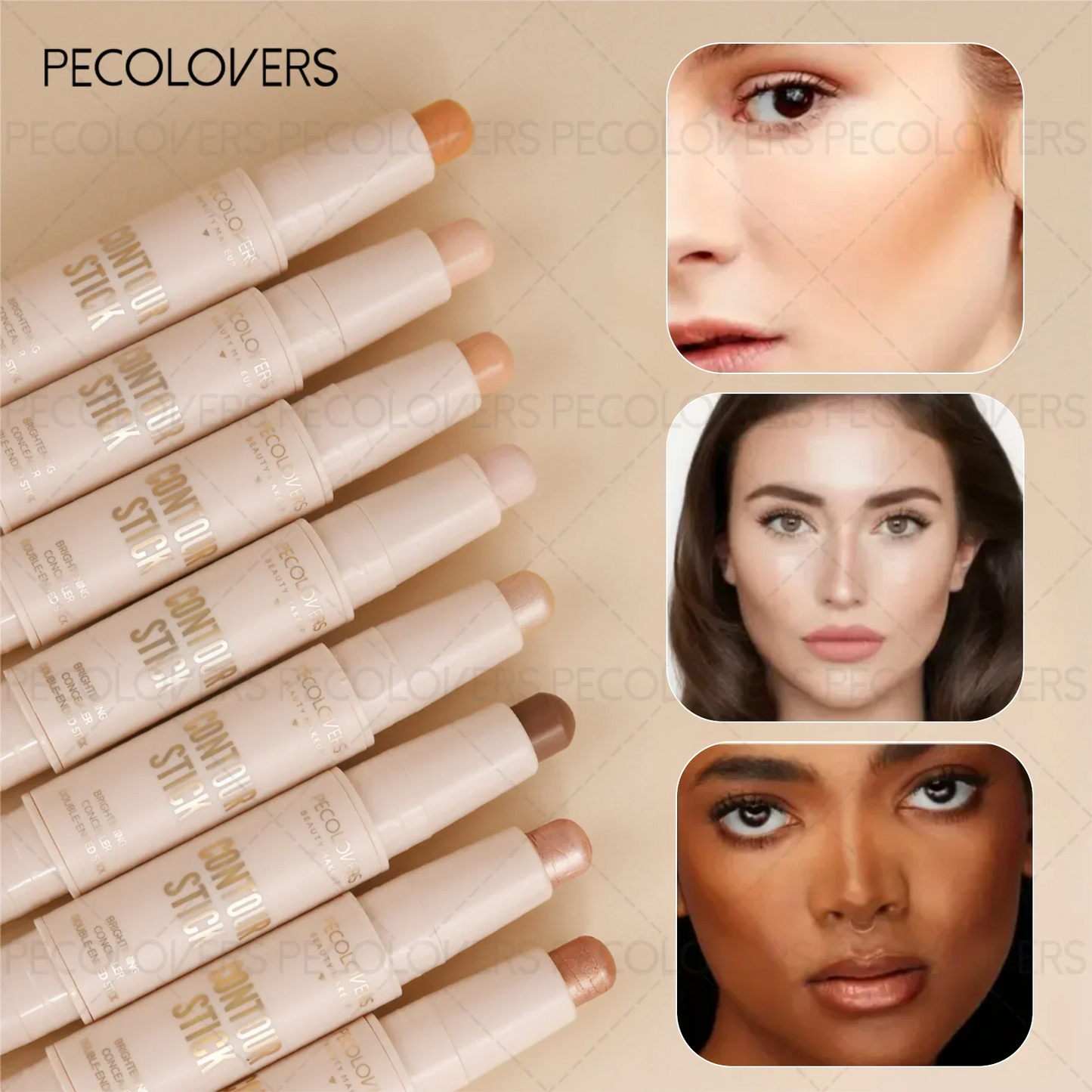 Bastão Dupla Face para Contorno e Iluminação do Nariz e Rosto