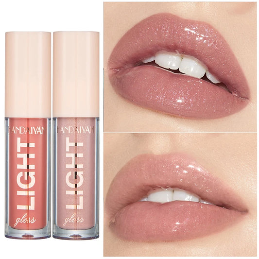 Gloss Labial Transparente, Volumizador, com Glitter, Efeito Gel Jelly, Espelhado, Líquido, à Prova de Água.